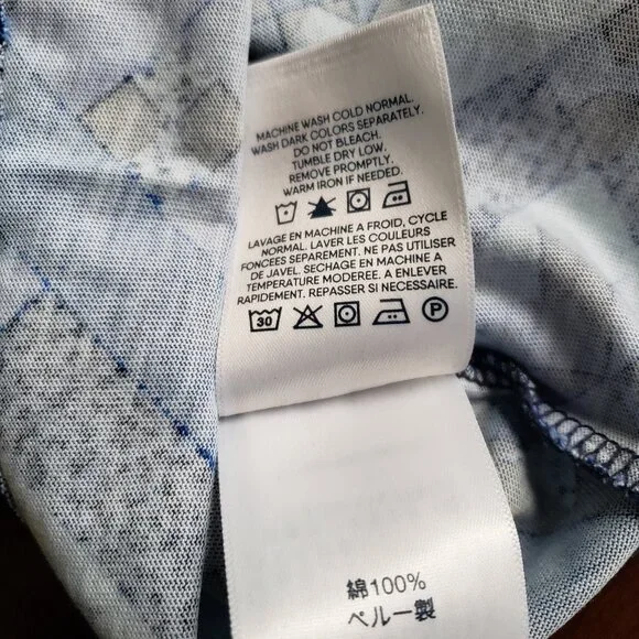 Lands End Supima Cotton Relaxed LS Quilt Pattern Crew Neck Tee Medium NWT - Picture 5 of 6